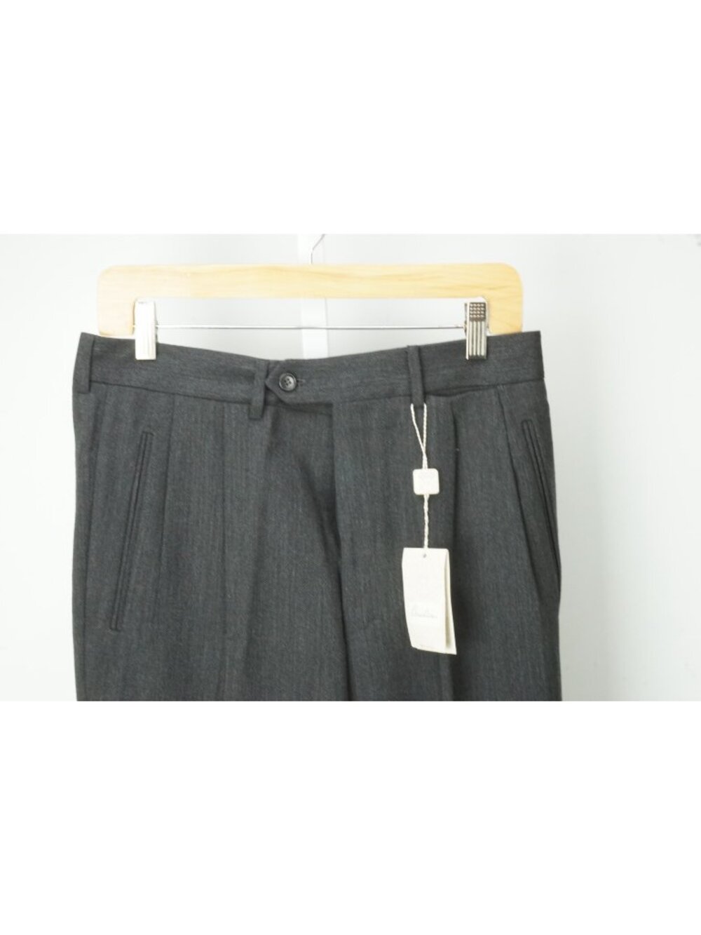 Corneliani Evolution Gray Woven 100% Wool Dress Pants Sz 46R EU BRAND NEW